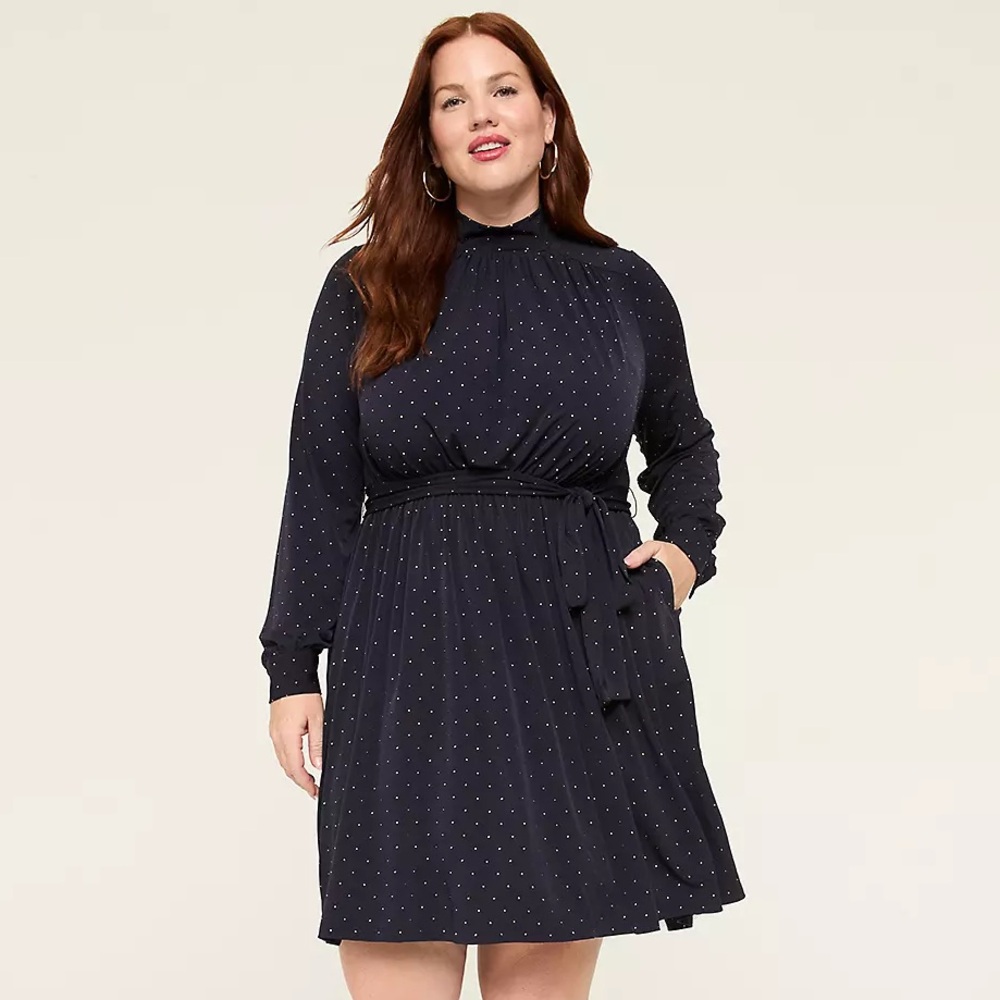 Lane Bryant Mock Neck Embellished Dress